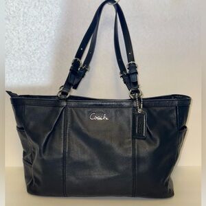 Coach East West black tote Leather purse F17722